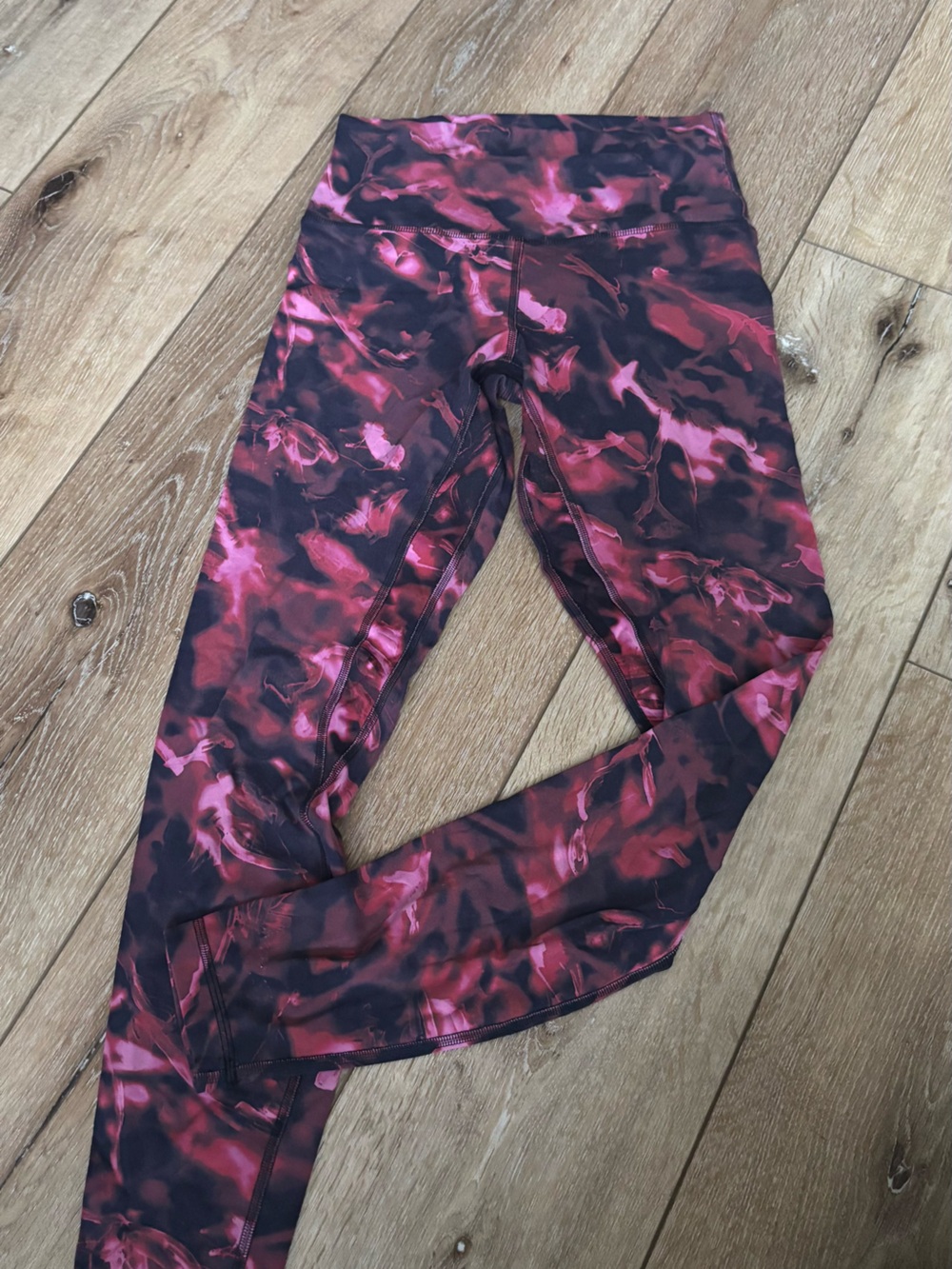 lululemon athletica Pink and Black Patterned Leggings
